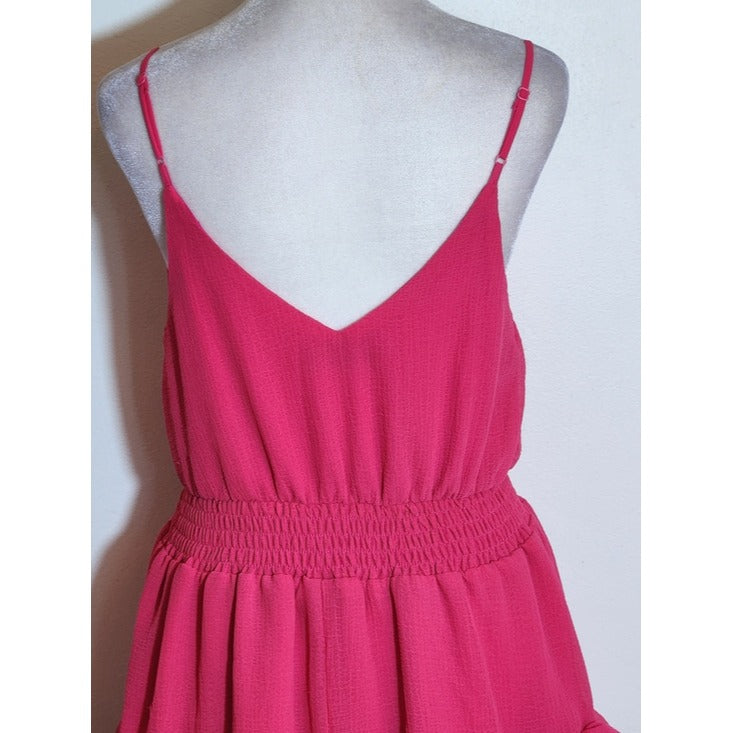 DO+BE Hot Pink Ruffle Mini Dress Size Small Wedding Guest Dress