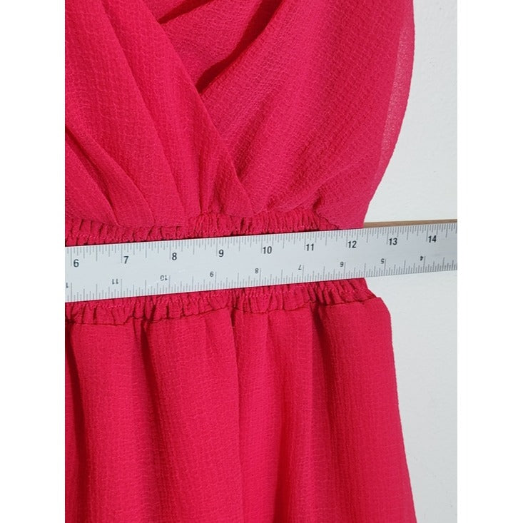 DO+BE Hot Pink Ruffle Mini Dress Size Small Wedding Guest Dress