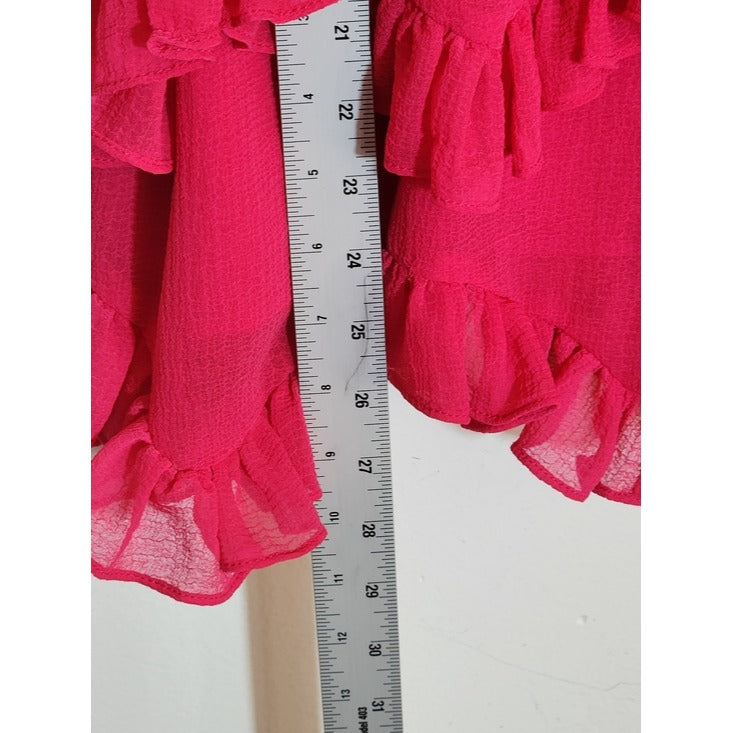 DO+BE Hot Pink Ruffle Mini Dress Size Small Wedding Guest Dress