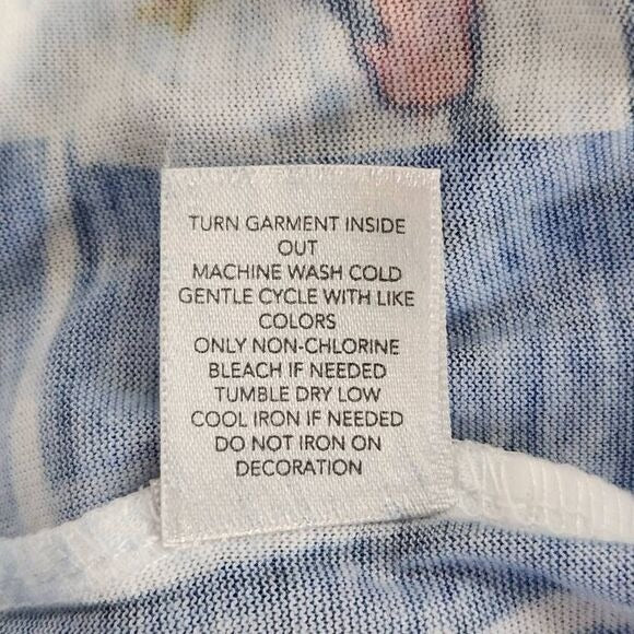 Christopher & Banks Blue and Orange Tee with Sequins and Sparkles Size Medium