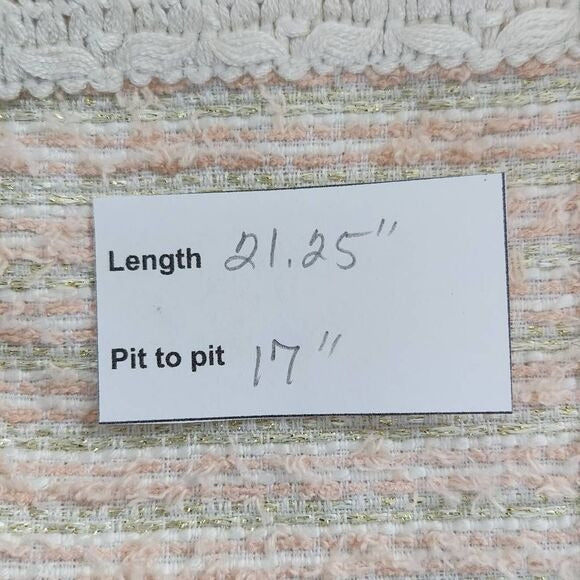 Boston Proper Pink and Cream Tweed Blazer with Shoulder Cutouts Size 4 NWOT