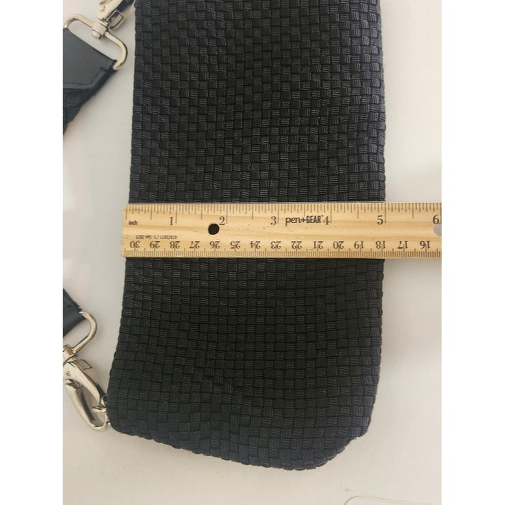 The Sak Black Woven Mini Clutch Handbag Removable Strap