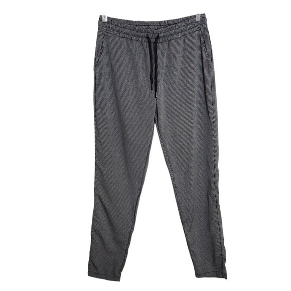 BoohooMAN Black Pinstripe Pull-On Pants Size Medium NWT