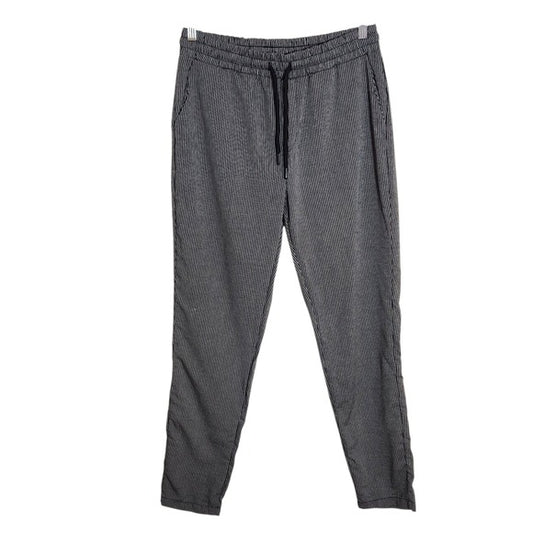 BoohooMAN Black Pinstripe Pull-On Pants Size Medium NWT