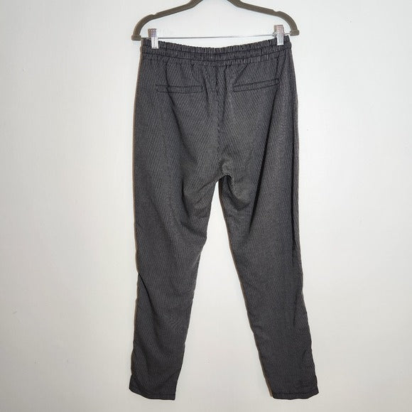 BoohooMAN Black Pinstripe Pull-On Pants Size Medium NWT