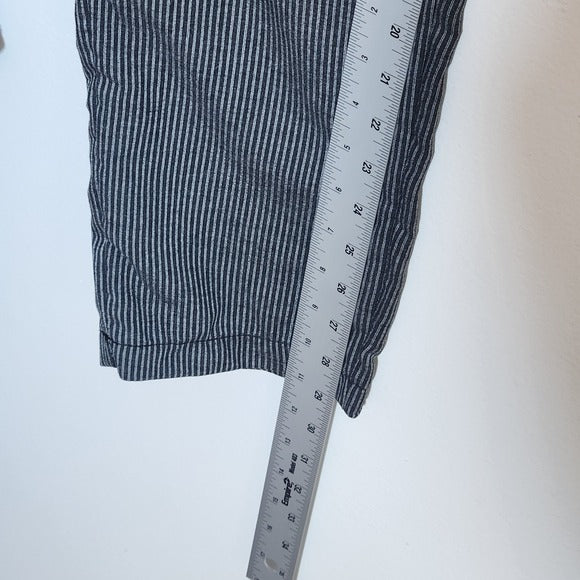 BoohooMAN Black Pinstripe Pull-On Pants Size Medium NWT