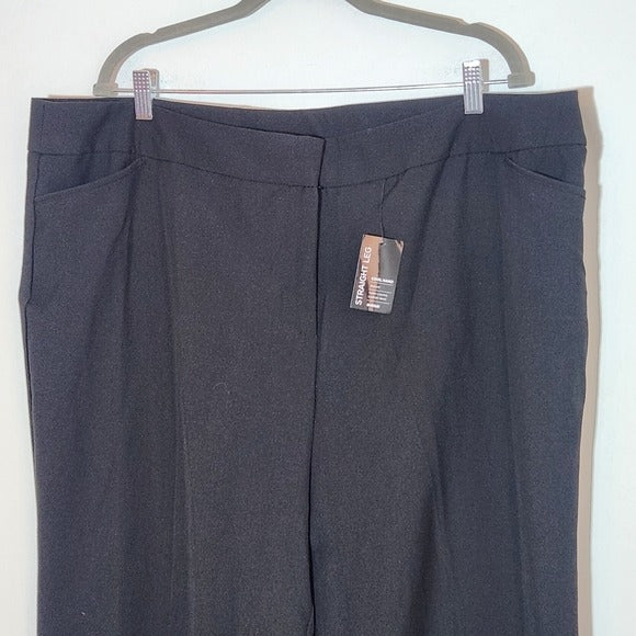 Avenue Black Cool Hand Trouser Straight Leg Dress Pants Size 26 NWT