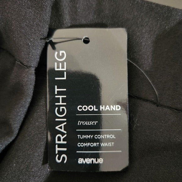 Avenue Black Cool Hand Trouser Straight Leg Dress Pants Size 26 NWT