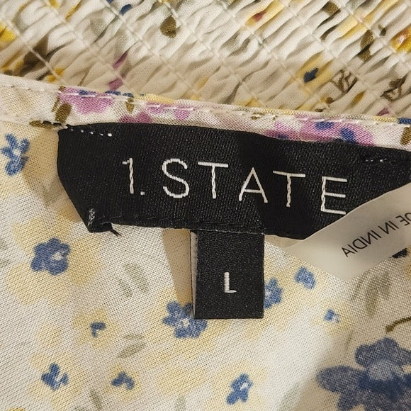 1 State Floral Cropped Blouse Size Large NWT