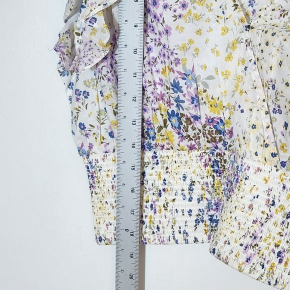 1 State Floral Cropped Blouse Size Large NWT