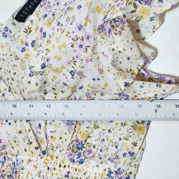 1 State Floral Cropped Blouse Size Large NWT