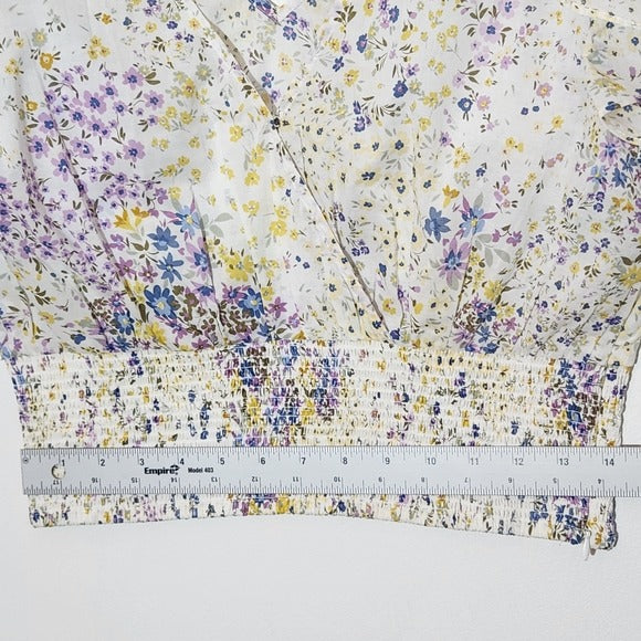 1 State Floral Cropped Blouse Size Large NWT