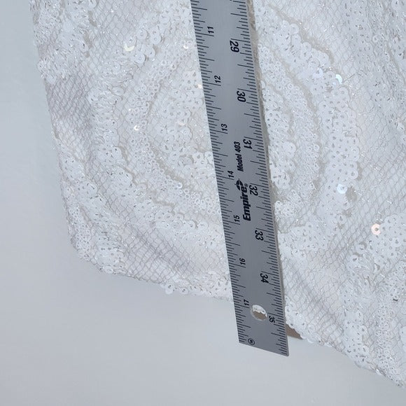 Trina Turk White Glitterati Sequin Mini Cocktail Dress Size 0 NWT