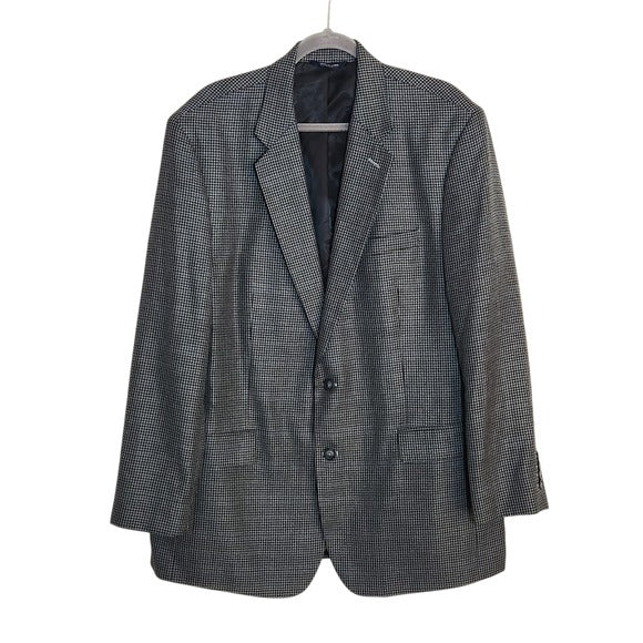 Croft & Barrow Gray and Black Houndstooth Blazer Size 46L