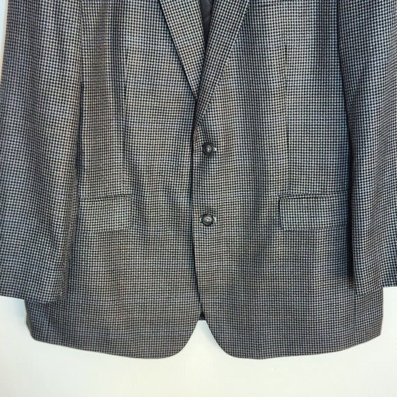 Croft & Barrow Gray and Black Houndstooth Blazer Size 46L