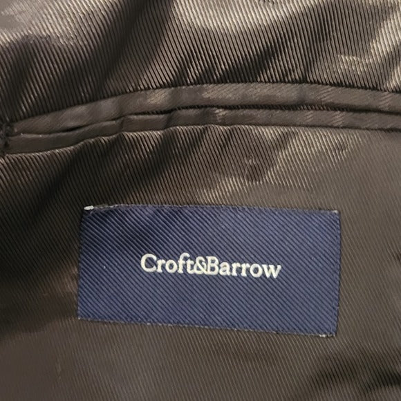 Croft & Barrow Gray and Black Houndstooth Blazer Size 46L