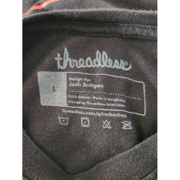Threadless Black Darker Days Take Risks Grim Reaper Graphic Tee Size Large