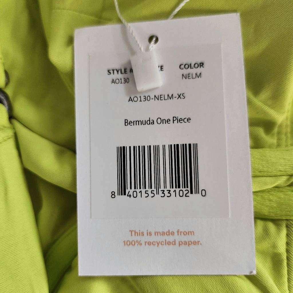 Andie Lime Green One-Piece Swimsuit NWT XS Bright Green One Piece Swimwear