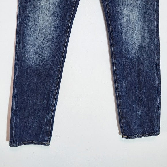 American Eagle Outfitters Men Slim Straight Jeans Size 28 X 32 Distressed Denim