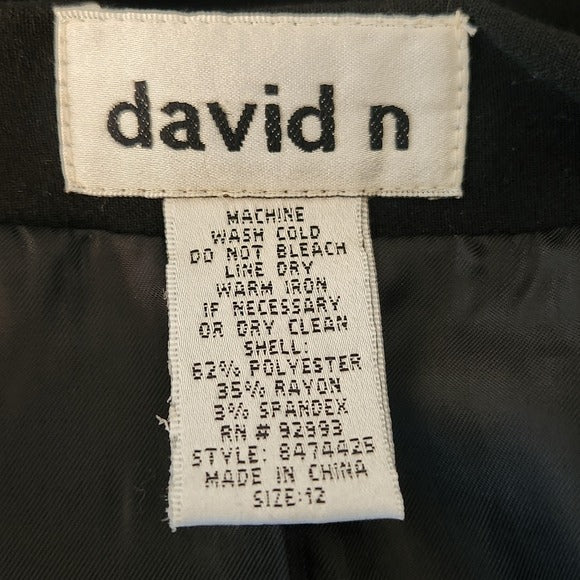 David N Vintage Full Black Maxi Skirt Size 12 Black Full Long Skirt