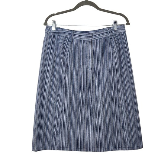 Christopher & Banks Striped Denim A-Line Skirt Size 10
