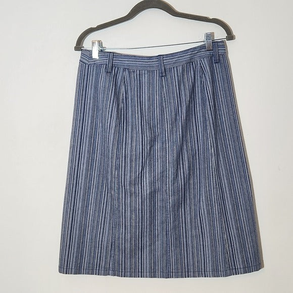 Christopher & Banks Striped Denim A-Line Skirt Size 10