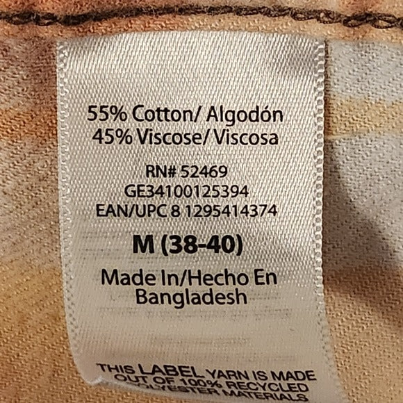 George Green and Orange Ombre Bleached Plaid Flannel Shirt Size Medium 38-40