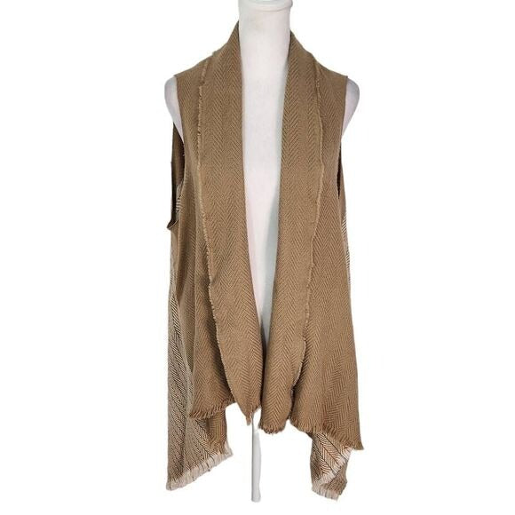 Seven Islands Tan Vest One Size Boho Vest New