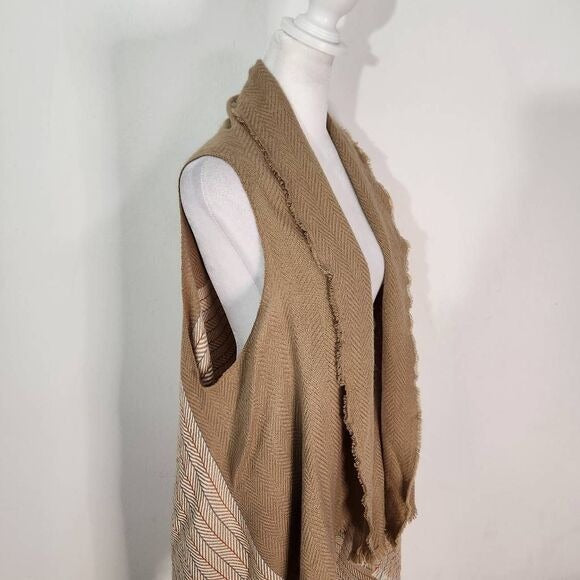 Seven Islands Tan Vest One Size Boho Vest New