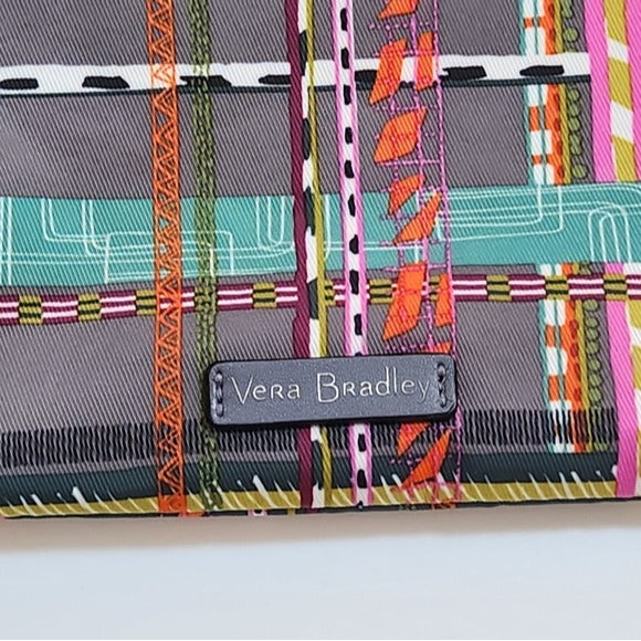 Vera Bradley Gray Multicolor City Plaid Wristlet Zip-Up 6 x 9