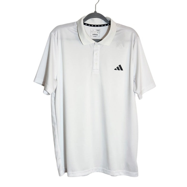 Adidas Mens White Short Sleeve Polo NWT Size Large Flaw