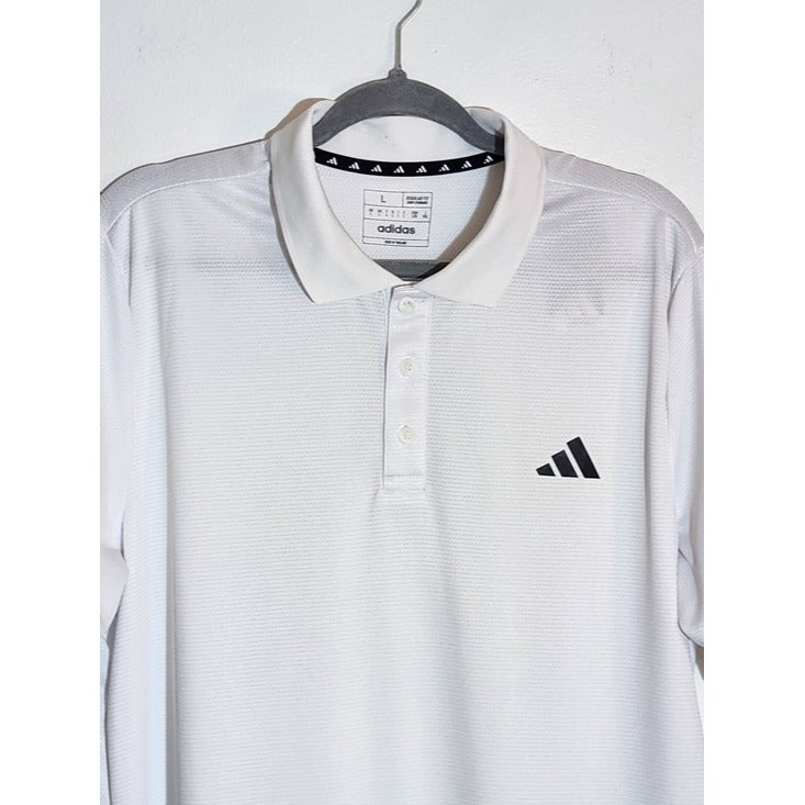 Adidas Mens White Short Sleeve Polo NWT Size Large Flaw