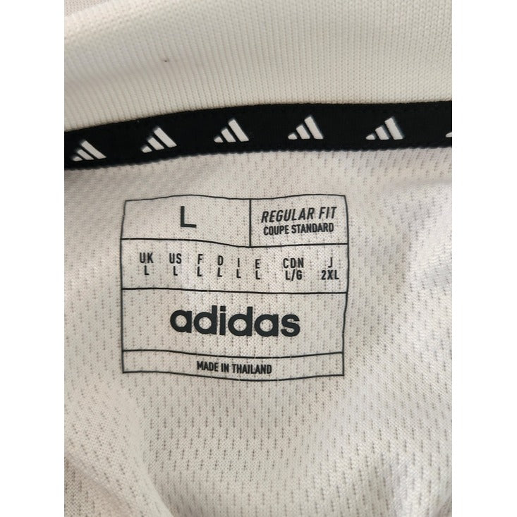 Adidas Mens White Short Sleeve Polo NWT Size Large Flaw