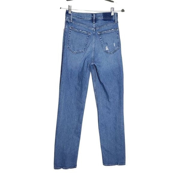 Abercrombie & Fitch Distressed Straight High-Rise Jeans Size 4 90s Fit Jeans