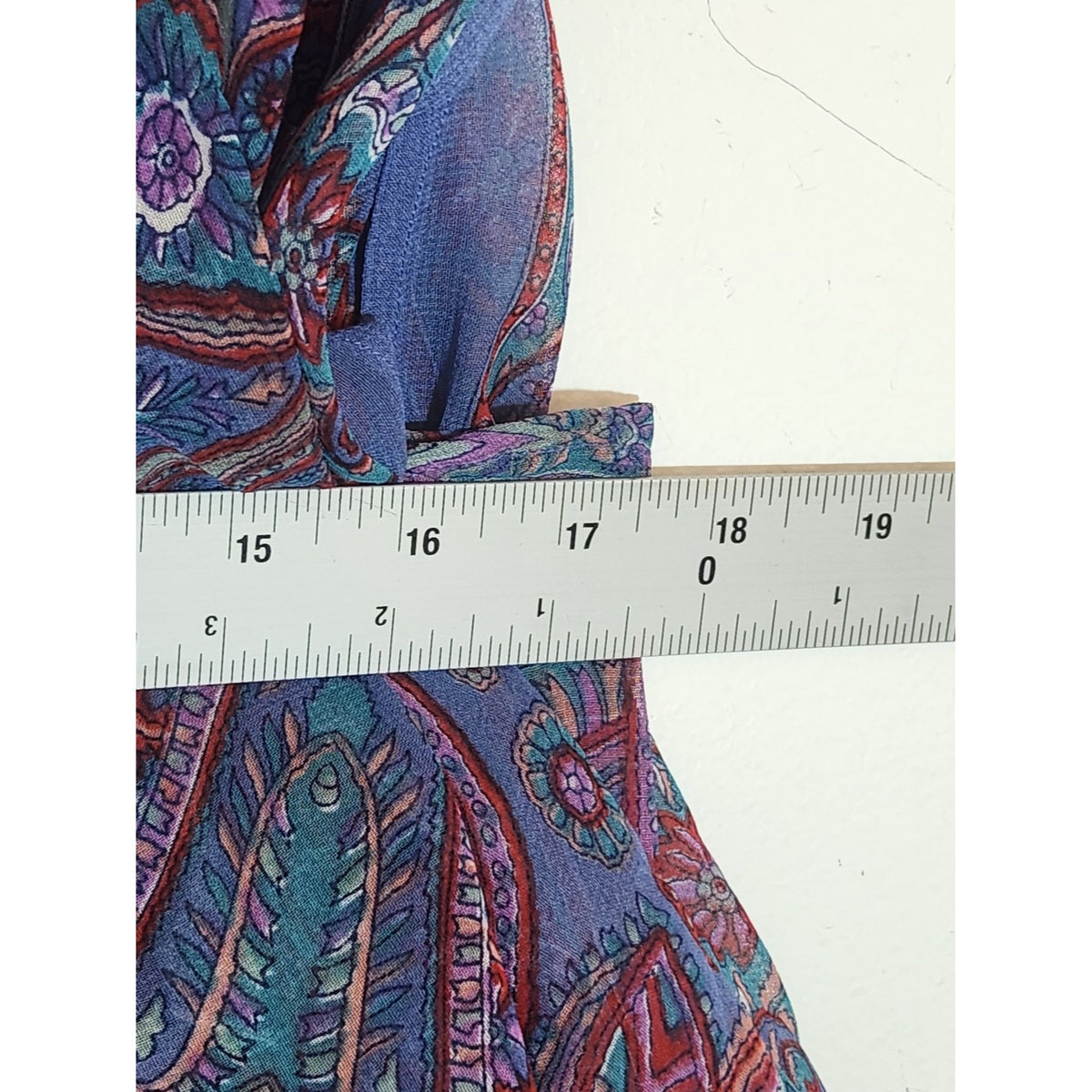 Angie Blue Paisley Print Asymmetrical Blouse Size Small NWT