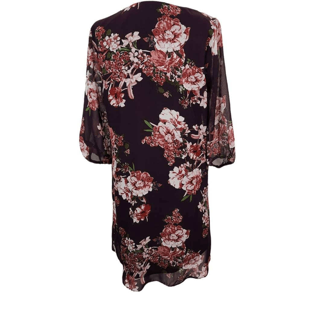 IZ Byer Burgundy Floral Dress Size Medium Oxblood Wedding Guest Dress