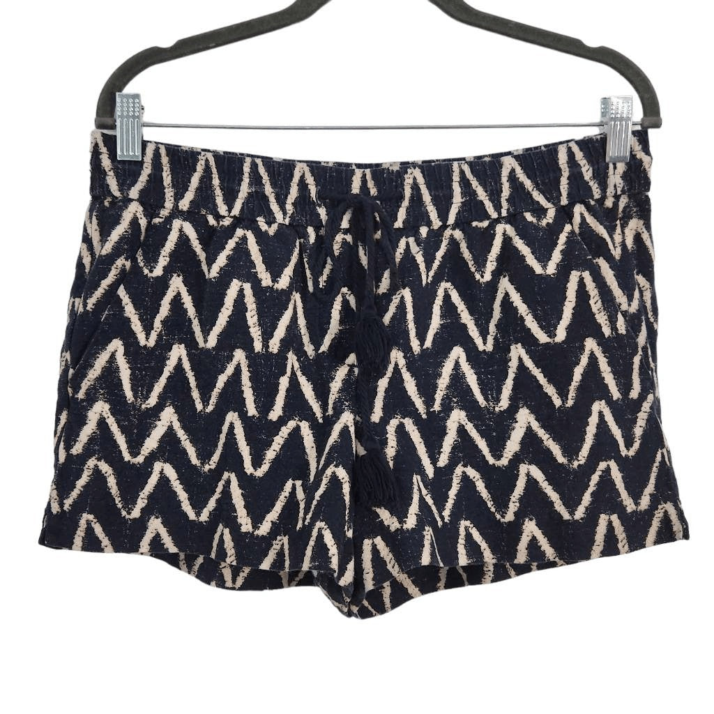 LOFT Navy Linen Shorts Size Small Navy and Cream Boho Shorts