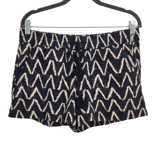 LOFT Navy Linen Shorts Size Small Navy and Cream Boho Shorts