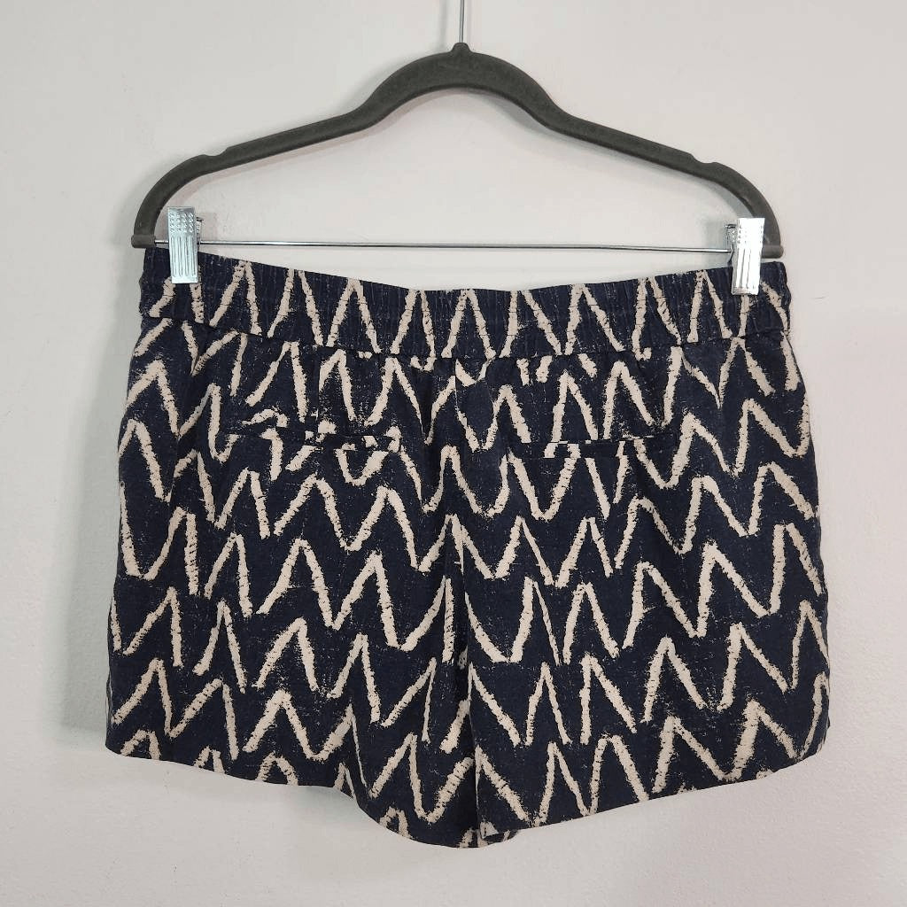 LOFT Navy Linen Shorts Size Small Navy and Cream Boho Shorts
