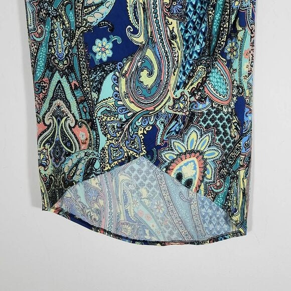Sunny Leigh Paisley Midi Skirt Size Medium Petite Wrap Look Skirt, New