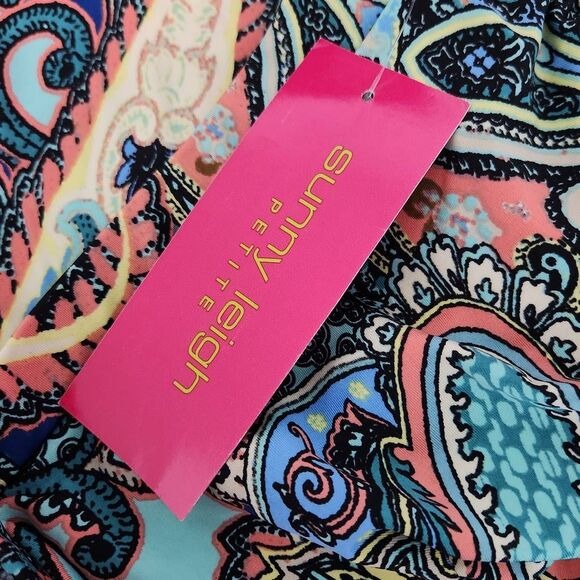 Sunny Leigh Paisley Midi Skirt Size Medium Petite Wrap Look Skirt, New