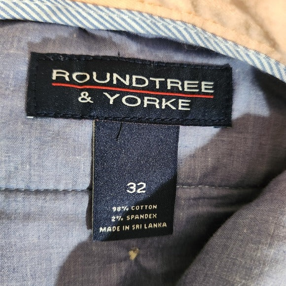 Roundtree & Yorke Peach Chino Shorts Size 32 Men's Preppy Peach Shorts