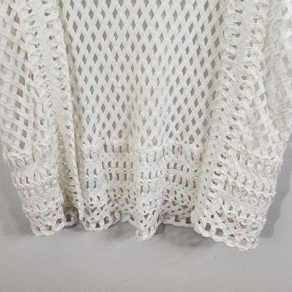 Adiva White Woven Vest Size XL New