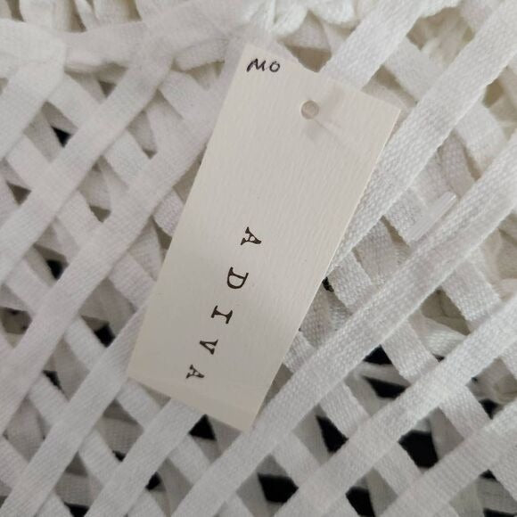 Adiva White Woven Vest Size XL New