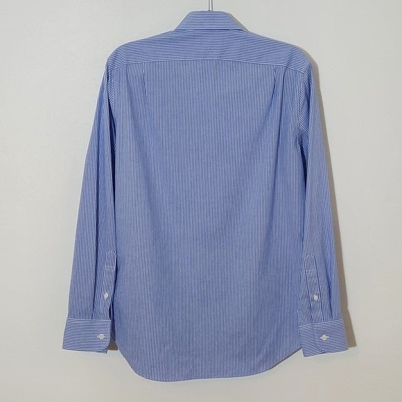 J. Crew Blue Striped Button Down Dress Shirt Size Medium 15-15.5 Preppy Shirt