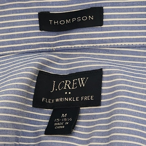 J. Crew Blue Striped Button Down Dress Shirt Size Medium 15-15.5 Preppy Shirt