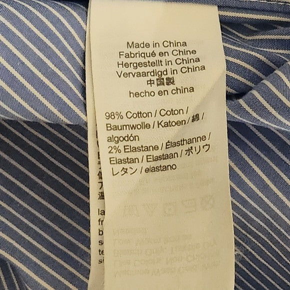 J. Crew Blue Striped Button Down Dress Shirt Size Medium 15-15.5 Preppy Shirt