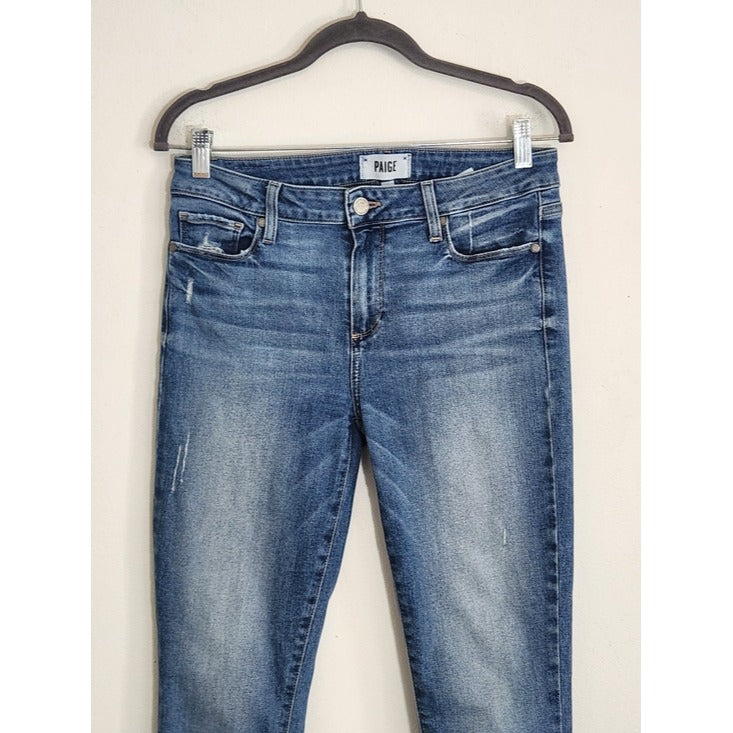 PAIGE Verdugo Ankle Distressed Jeans Raw Hem Size 29