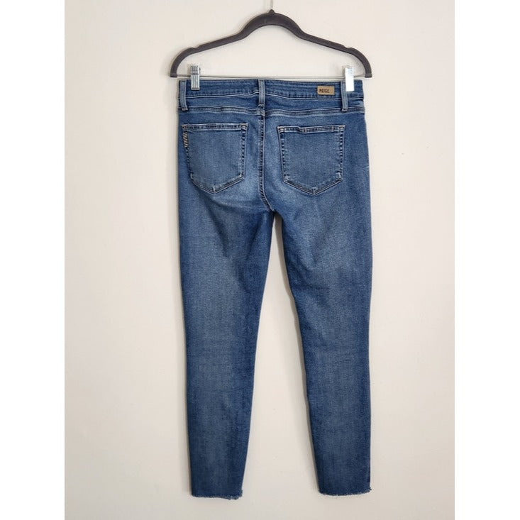PAIGE Verdugo Ankle Distressed Jeans Raw Hem Size 29