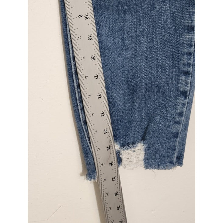 PAIGE Verdugo Ankle Distressed Jeans Raw Hem Size 29